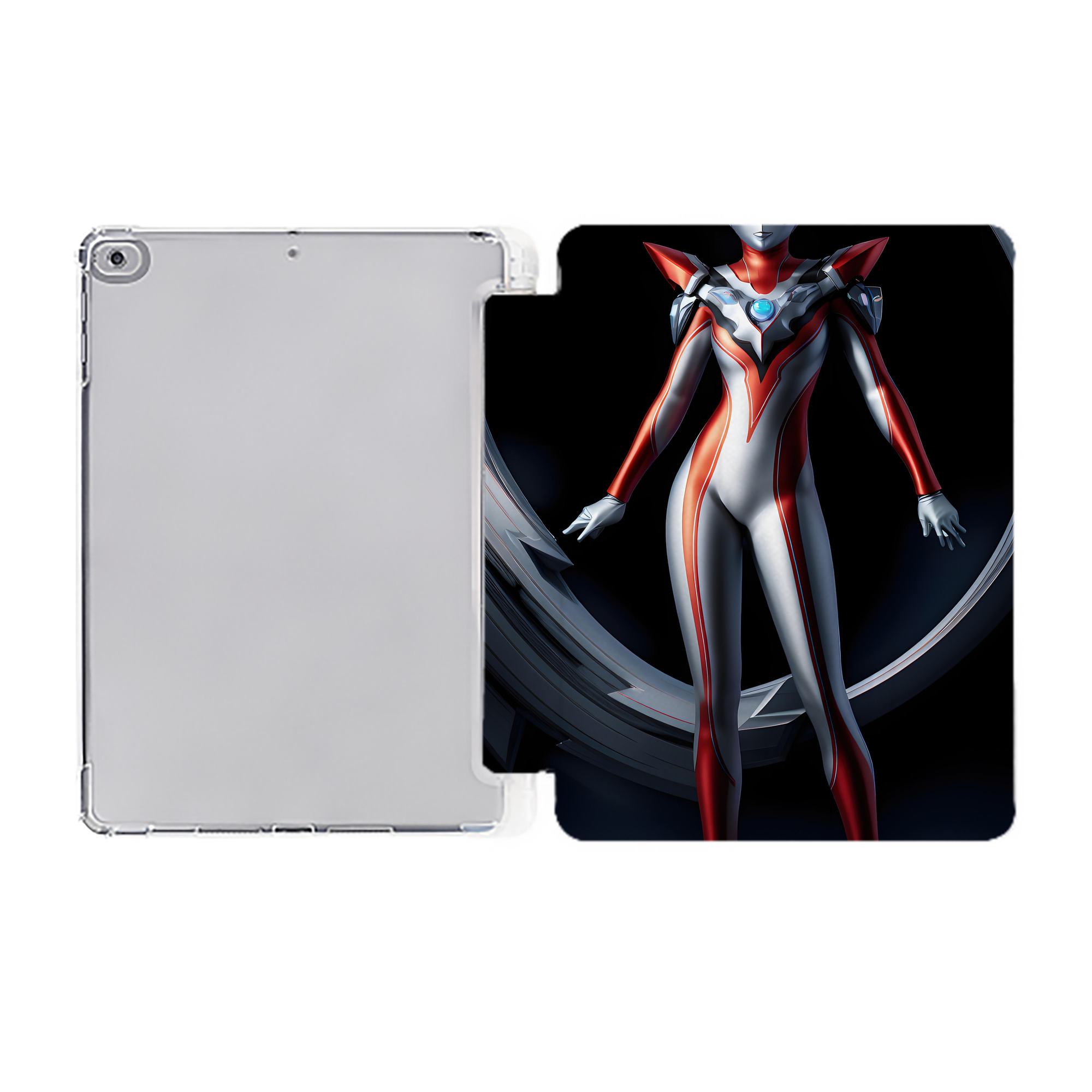 （画像用） ウルトラマン Ultraman IPad ケース ペン収納付き 三つ折りスタンド PUレザー×シリコン 対応機種9.5/10.5/10.9インチ